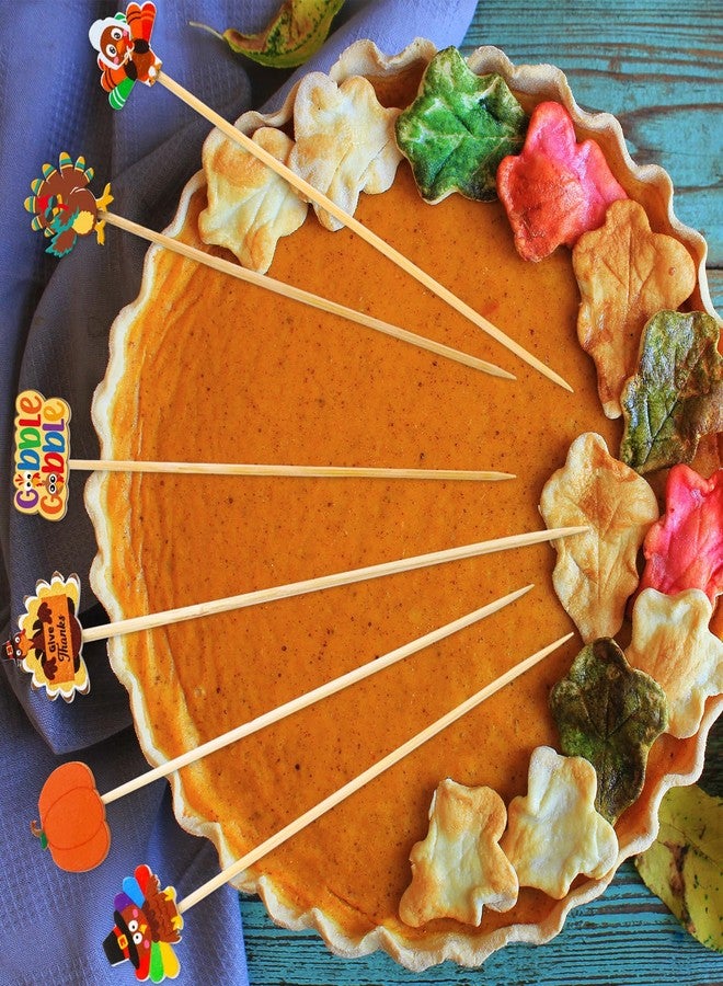 WorldBazaar Turkey Thanksgiving Cocktail Picks 120PCS Fall Toothpicks Food Appetizer Sticks Fruit Fall Harvest Decorations Party Supplies - Image 4
